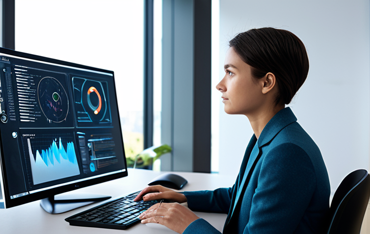 A focused young adult professional, fully clothed in modern, modest business casual attire, is deeply engaged in a personalized learning session. They are seated at a sleek, ergonomic desk in a futuristic, minimalist study environment. Holographic interfaces and transparent screens display intricate data visualizations, adaptive learning paths, and intelligent content recommendations, subtly indicating the presence of an AI learning companion. The lighting is soft and ambient, creating an inspiring and productive atmosphere. Perfect anatomy, correct proportions, natural pose, well-formed hands, proper finger count, natural body proportions. High-resolution, professional photography, digital art, safe for work, appropriate content, fully clothed, professional.