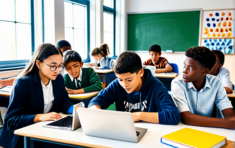 자기주도학습코치 국제 트렌드 분석 - **Global Education Vision:** "A diverse group of students collaborating on a project in a modern, su...