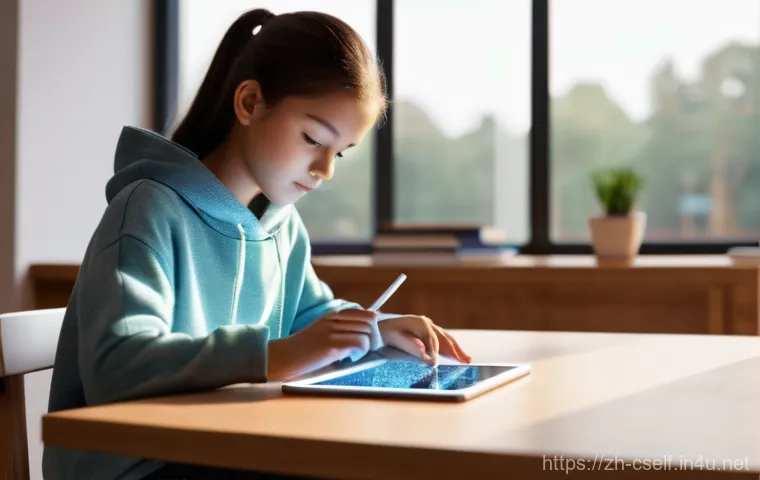 자기주도학습코치와 AI 기술 활용 - **Prompt:** A young, focused student, mid-teens, is seated at a minimalist wooden desk in a brightly...