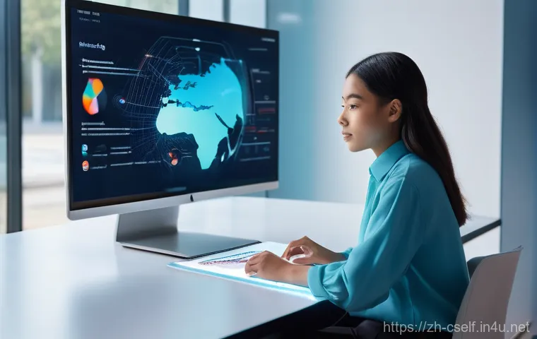 자기주도학습코치와 학습 행동 사례 연구 - **Personalized AI Learning Engine**: A young adult, around 22 years old, with a curious and focused ...