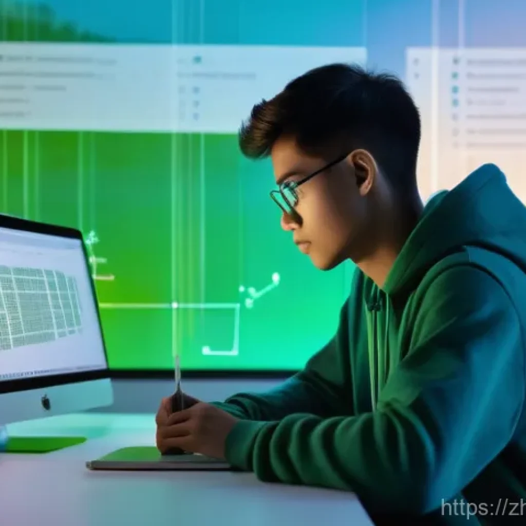 자기주도학습코치 학습 전략 설계법 - **Prompt:** A focused young adult (18-22 years old), wearing smart casual attire like a clean hoodie...