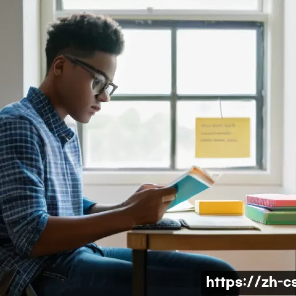 자기주도학습코치 실무 능력 향상법 - A modern study room scene featuring a young adult learner sitting at a neat desk in a well-lit corne...