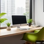 자기주도학습코치와 학습 커뮤니티 운영 - A modern, cozy personalized study corner in a bright room with large windows letting in natural ligh...